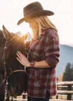 Kelly Reilly Yellowstone Beth Dutton Red Wool Coat