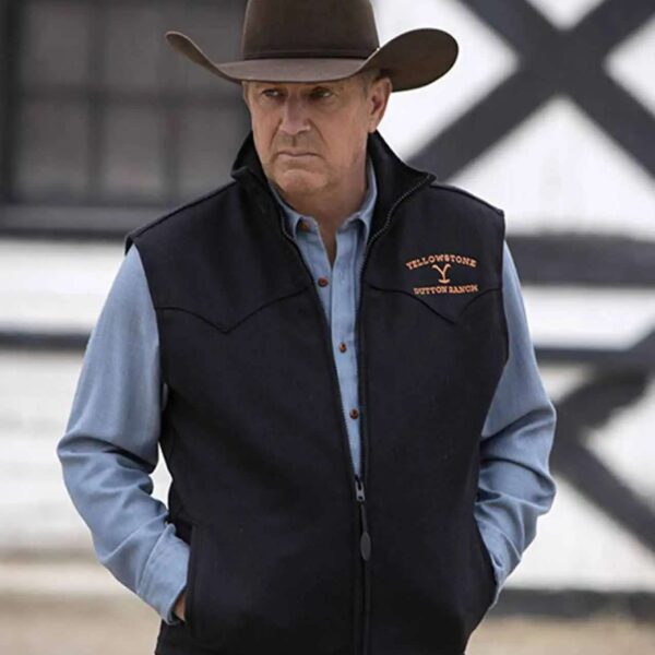 Yellowstone John Dutton Black Wool Vest