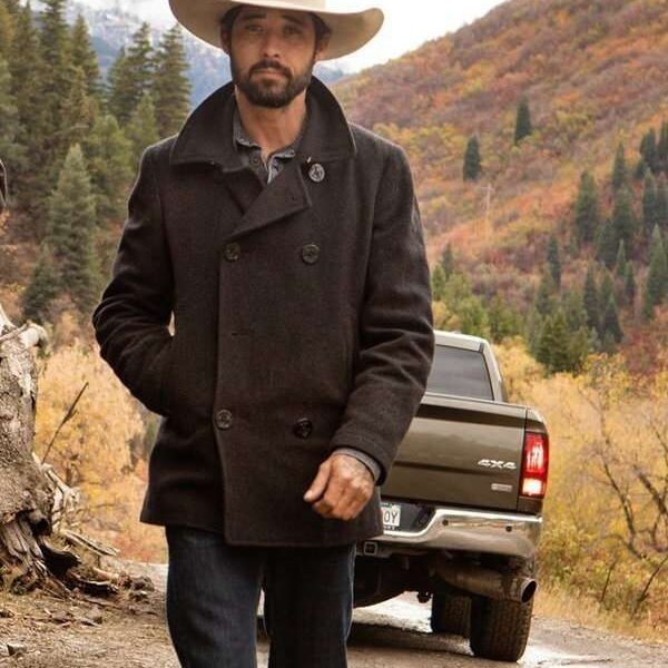 Yellowstone Ryan Bingham Grey Wool Pea Coats