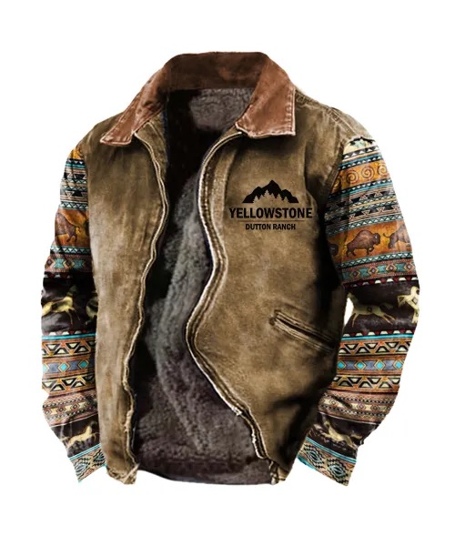 Yellowstone Vintage Western Printed Warm Jacket