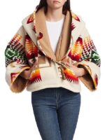 Beth Dutton Poncho Style Hooded Aztec Coat