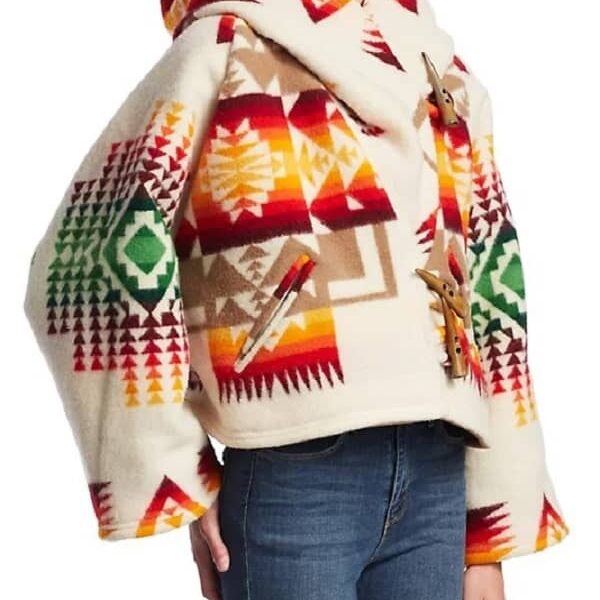 Beth Dutton Poncho Style Hooded Aztec Coat