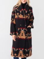 Yellowstone S05 Beth Dutton Black Printed Coat