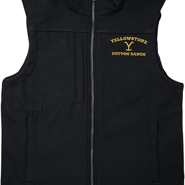 Yellowstone Dutton Ranch Logo Black Vest